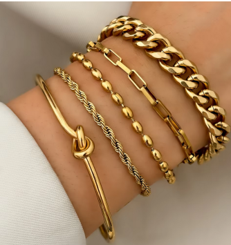 Alley Bracelet Set Gold